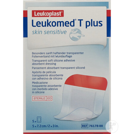 Leukomed T Plus Skin Sensitive 5cmx7,2cm 5 Stück