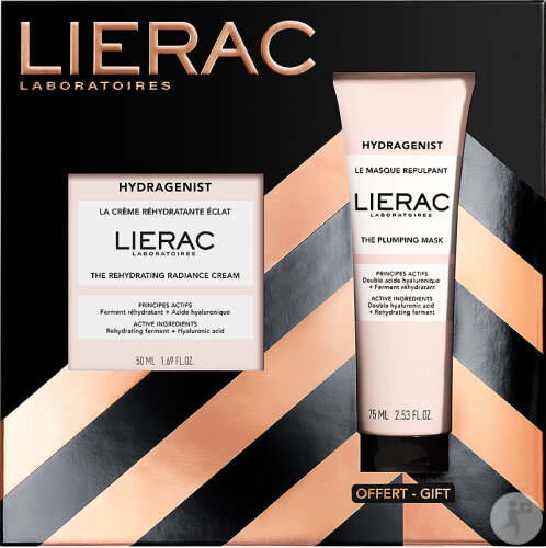 Lierac Hydragenist Weihnachtsset Rehydrierende Creme Für Strahlende Haut 50ml + Füllende Maske 75ml