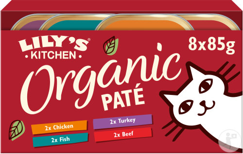 Lily's Kitchen Organic Paté Bio-Pastete Für Katzen Gemischte Auswahl 8x85g