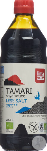 Lima Tamari Sojasauce 25% Weniger Salz Flasche 500ml