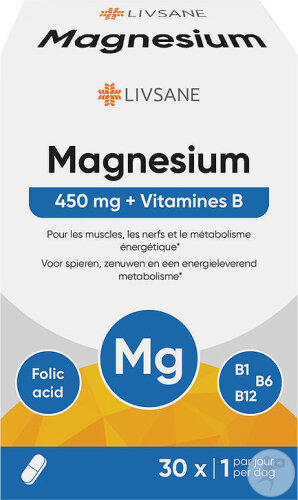 Livsane Magnesium 450mg + Vitamine B 30 Tabletten