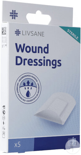 Livsane Sterile Wundauflagen 5cmx7,5cm 5 Stück