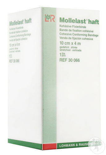 Lohmann & Rauscher Mollelast Haft Latexfreie Kohäsive Fixierbinde 4m x 10cm Stück 1 (30066)