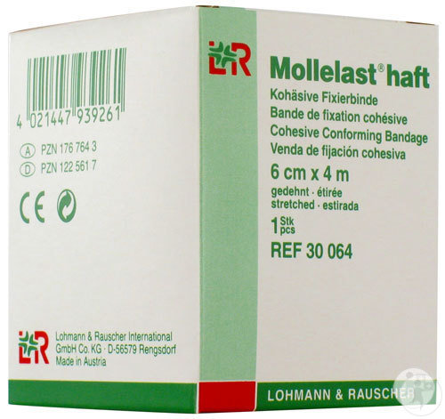 Lohmann & Rauscher Mollelast Haft Latexfreie Kohäsive Fixierbinde 4m x 6cm Stück 1 (30064)