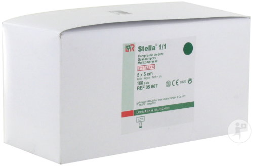 Lohmann & Rauscher Stella 1/1 Mulkompressen Steril 5x5cm 100 Stück (35867)