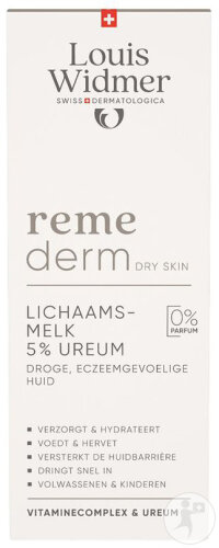 Louis Widmer Remederm Trockene Haut Körpermilch 5% Urea Parfümfrei Flasche 200ml