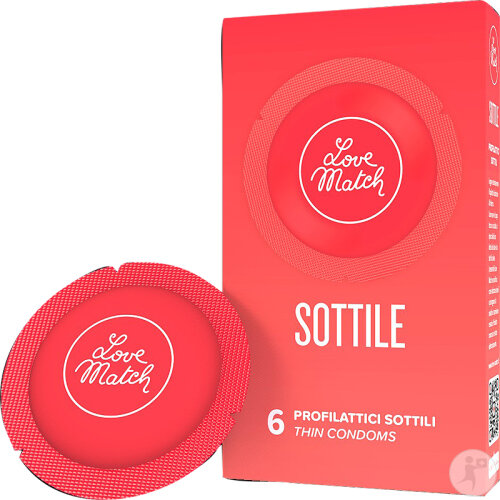Love Match Ultradünne Kondome 19,3cm x 5,35cm Schachtel 6 Stück
