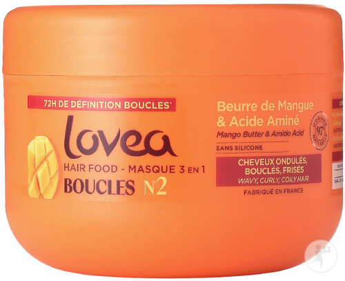 Lovea Hair Food Locken Maske 3in1 Für Welliges/Gelocktes/Krauses Haar Tiegel 390ml