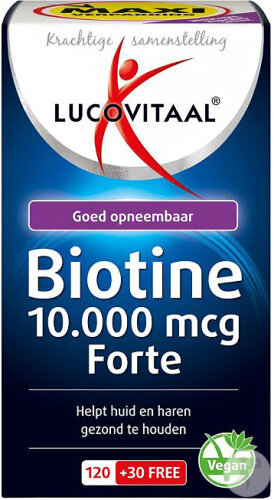 Lucovitaal Biotine 10.000mcg Forte Nahrungsergänzungsmittel 150 Lutschtabletten