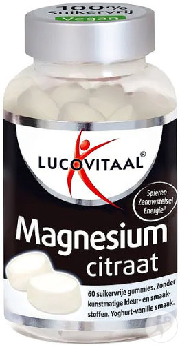 Lucovitaal Magnesiumcitrat Gummibärchen Zuckerfrei Geschmack Joghurt Vanille 60 Gummibärchen
