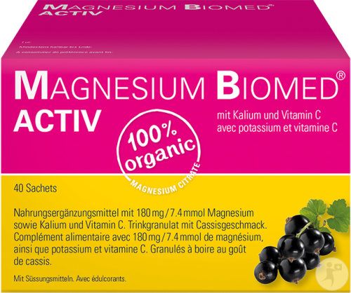 Magnesium Biomed Activ Trinkgranulat Cassisgeschmack 40 Beutel