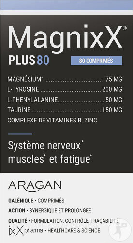 ixX Pharma MagnixX Plus Magnesium Vitamine B Müdigkeit Muskeln & Nervensystem 80 Tabletten