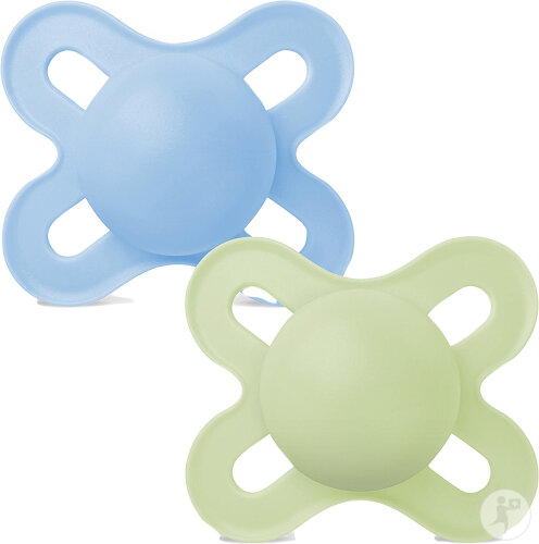 Mam Baby Schnuller Original Silikon 0-6 Monate Plain Blau 2 Stück