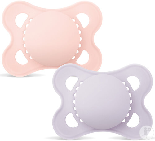 Mam Baby Schnuller Original Start Silikon 0-2 Monate Plain Rosa 2 Stück