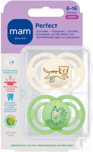 Mam Schnuller Perfect Silicone Pure 6-16 Monate Unisex 2 Stück