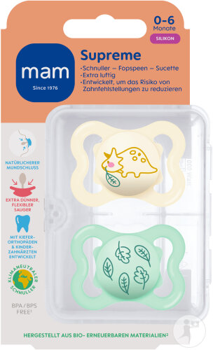 Mam Schnuller Supreme Silicone Pure 0-6 Monate Unisex 2 Stück