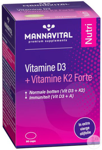 Mannavital Vitamin D3+K2 Forte 90Kapseln