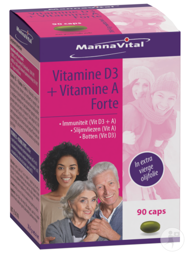 Mannavital Vitamin D3 + Vitamin A Forte 90 Kapseln