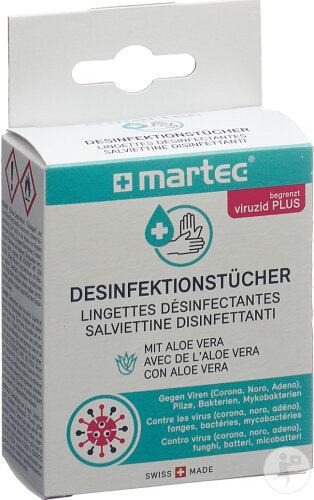 Martec Desinfektionstücher Mit Aloe Vera 10 Stück
