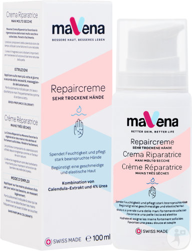 Mavena Repaircreme Sehr Trockene Hände Pumpflasche 100ml