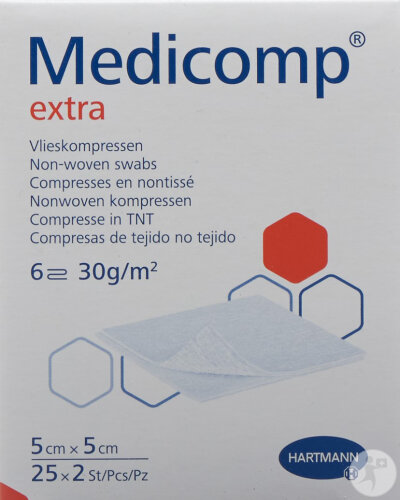 Medicomp Extra 6 Lagen S30 5x5cm Steril 25 x 2 Stück