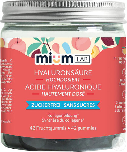 MiumLab Hyaluronsäure Hochdosiert Zuckerfrei 42 Fruchtgummis