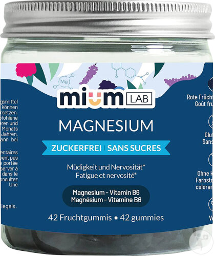 MiumLab Magnesium Zuckerfrei 42 Fruchtgummis