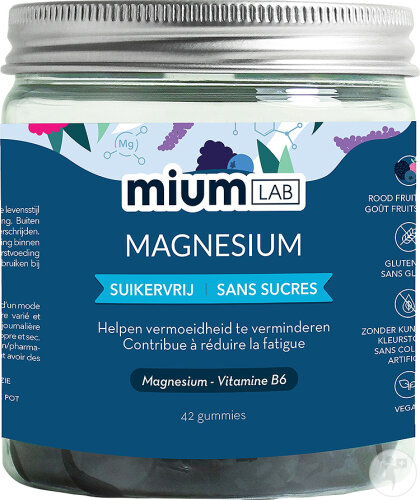 MiumLab Magnesium Gummis Zuckerfrei 42 Stück