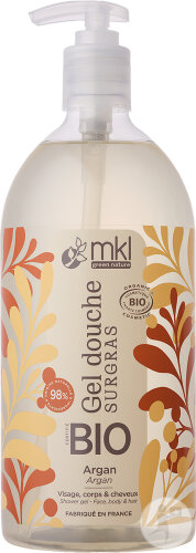 MKL Green Nature Rückfettendes Duschgel Argan Gesicht/Körper/Haare Bio 1l