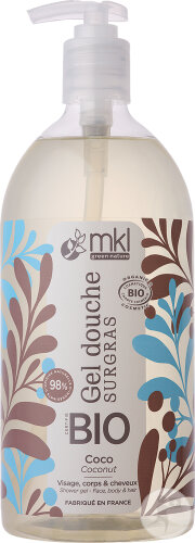 MKL Green Nature Rückfettendes Duschgel Kokosnuss Gesicht/Körper/Haare Bio Pumpflasche 1l