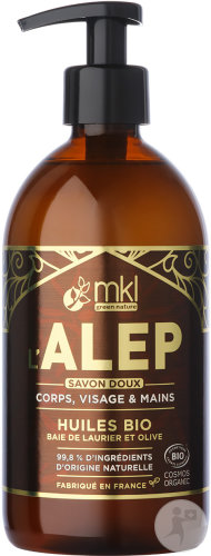 MKL Green Nature L'Alep Milde Flüssigseife Körper-Gesicht-Hände Bio Pumpflasche 500ml