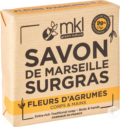 MKL Green Nature Marseille Feste Fetthaltige Seife Zitrusblüten Bio 100g