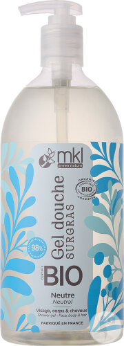 MKL Green Nature Neutrales Rückfettendes Duschgel Ohne Parfüm Gesicht/Körper/Haare Pumpflasche 1l
