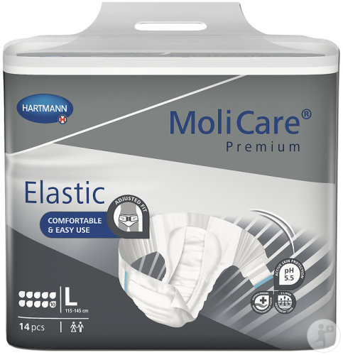 Molicare Premium Elastic Slip 10 Tropfen Größe L Sehr Schwere Inkontinenz 14 Stück