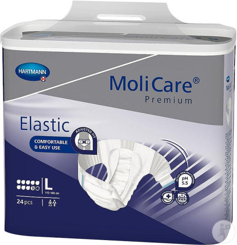 Molicare Premium Elastic Slip 9 Tropfen Größe L Sehr Schwere Inkontinenz 24 Stück