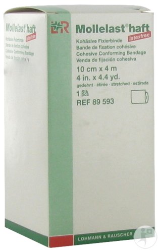 Mollelast Haft Kohäsive Fixierbinde 10cm x 4m 1 Stück (89593)
