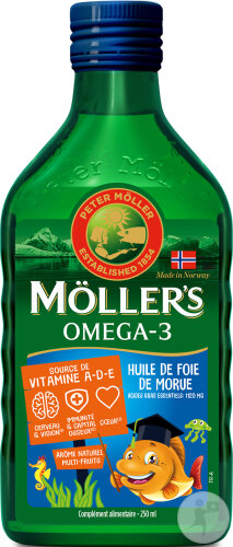 Moller's Omega 3 Lebertranöl Flüssig Multifruchtgeschmack 250ml