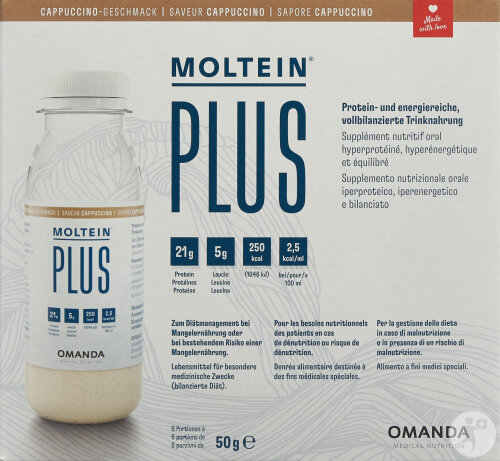 Moltein Plus 2.5 Cappuccino Flaschen 6x200ml