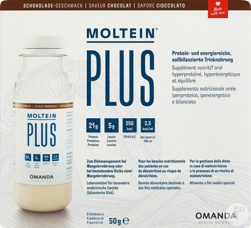 Moltein Plus Trinknahrung 2.5 Schokolade Flaschen 6x50g