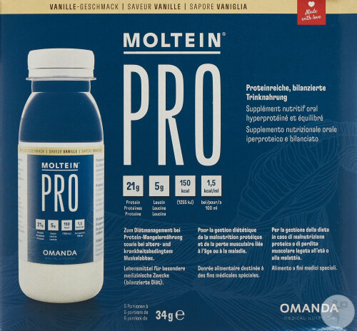 Moltein Pro 1.6 Vanille Flaschen 6x34g