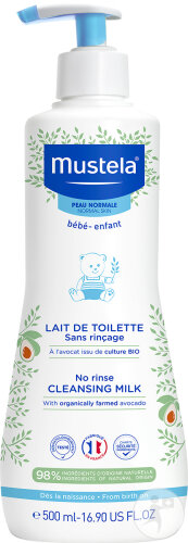 Mustela Reinigungsmilch Ohne Abspülen Mit Avocado Bio Pumpflakon 500ml
