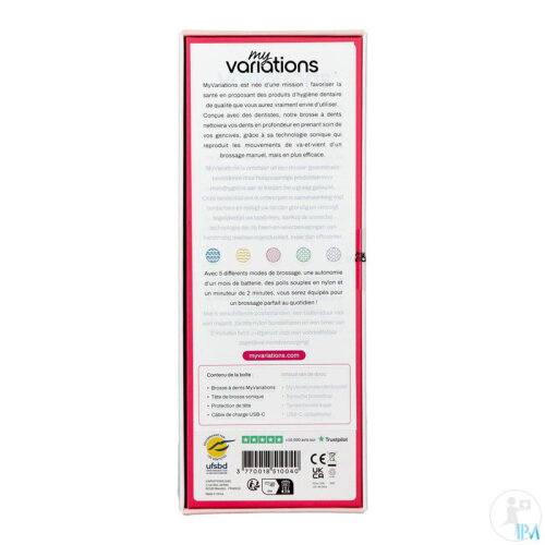 MyVariations Elektrische Zahnbürste Für Erwachsene Pastel-Rose 1 Stück-3