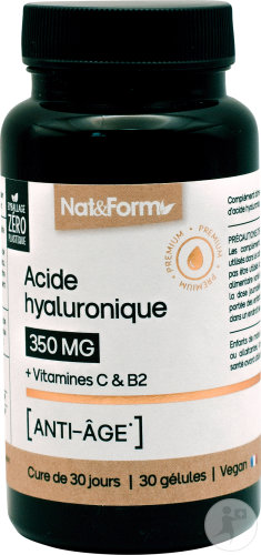 Nat&Form Hyaluronsäure 350mg + Vitamin C Und B2 Anti-Age 30 Kapseln