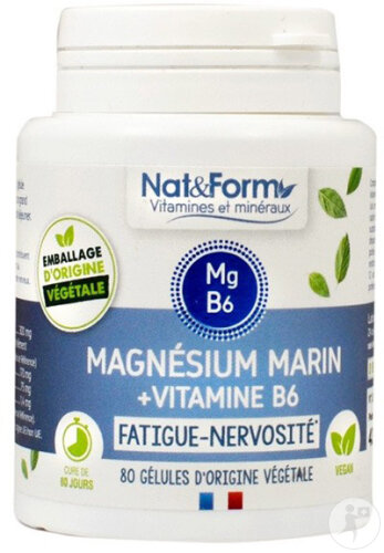 Nat&Form Meeresmagnesium/Vitamin B6 80 Kapseln