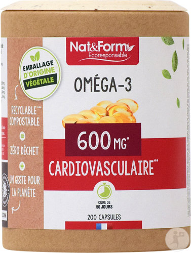 Nat&Form Omega-3 600mg Herz-Kreislauf 200 Kapseln