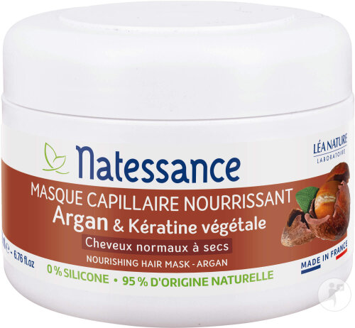Natessance Natürliches Haarmaske Argan Und Pflanzliches Keratin Anti-Age Tiegel 200ml