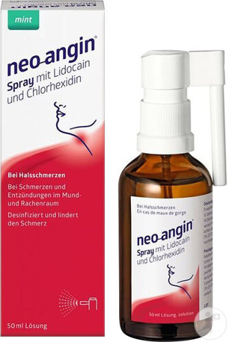 Neo-Angin Spray Mit Lidocain Und Chlorhexidin 50ml