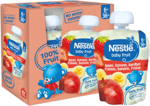 Nestlé Baby Fruit Apfel Banane Erdbeere 4x90g