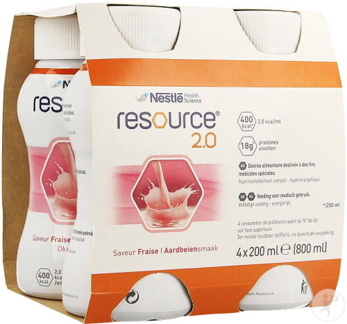 Nestlé Resource 2.0 Erdbeergeschmack Flaschen 4x200ml