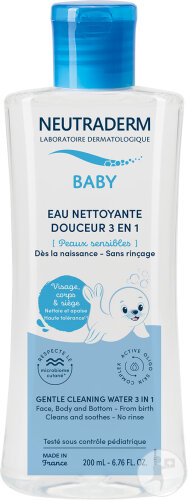 Neutraderm Baby Sanftes Reinigungswasser 3in1 Flasche 200ml